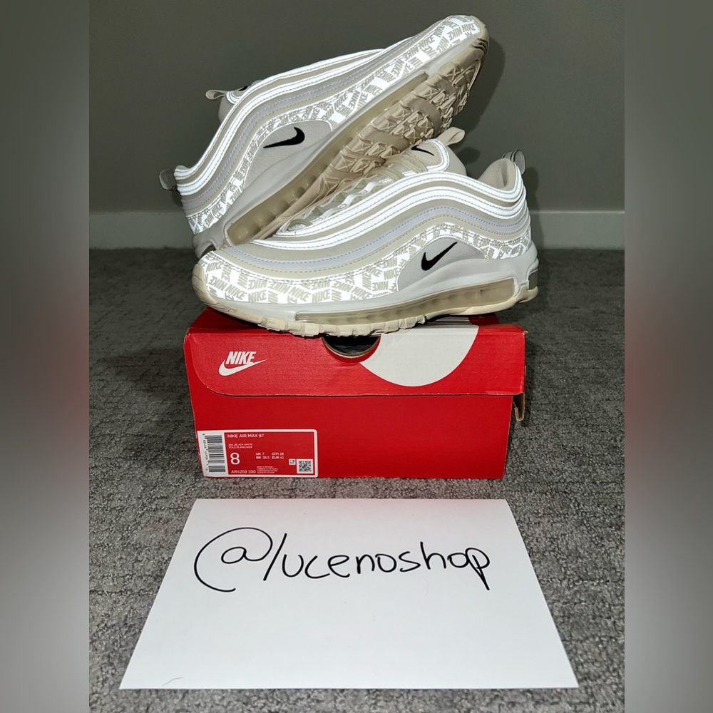 ✅WORN ONCE✅ Size 8 Nike Air Max 97 Reflective Logo Cream